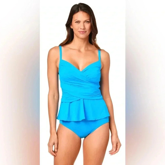 Jantzen Women's Solid Muse Tankini Top Bottom - Picture 2 of 13